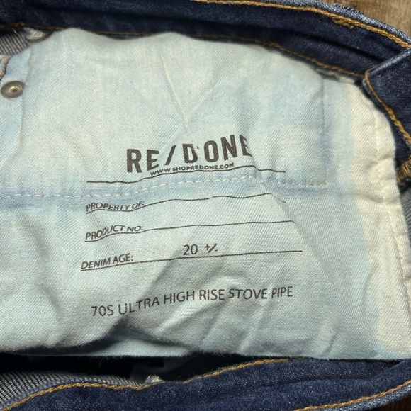 REDONE 70’s Ultra High Rise Stove Pipe Straight Leg Jeans in Barely Worn Size 29 - Picture 5 of 8